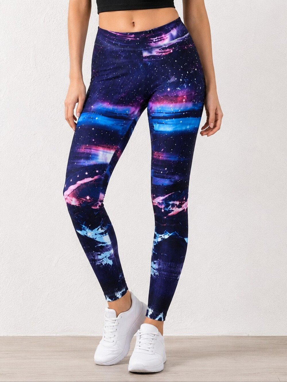 American Eagle Outfitters Galaxy Print Leggings Purple Blue Size Medium Y2K